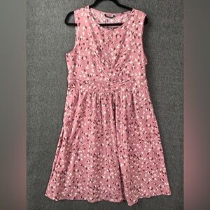 BloomChic Dress Womens 14-16 Pink Floral SleevelessFit & Flare Pockets